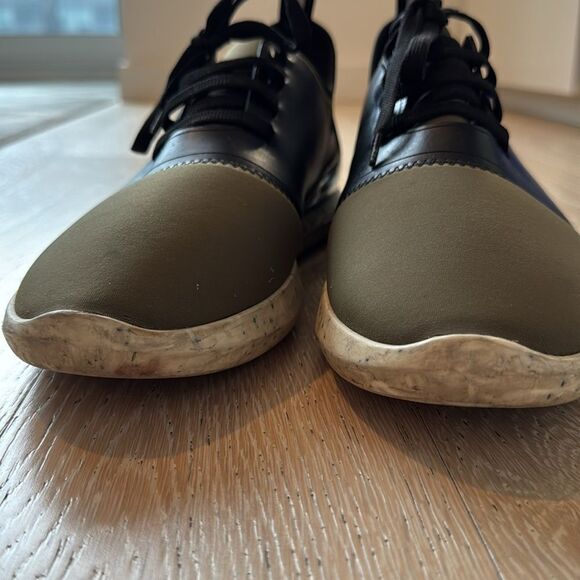 Bally Avro Neoprene Leather Sneakers Olive/Black Sz9 - Picture 5 of 12